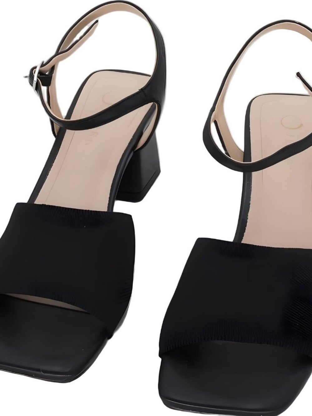 Journee Collection Evylinn Open Toe Block Heel Sandal Black US 8W EU 38.5 - Picture 5 of 6
